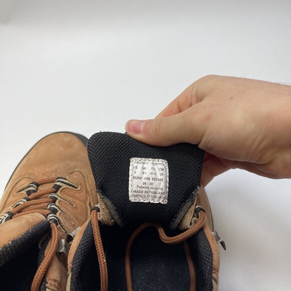 Y2K North Face Hiking Boots Nubuck Brown Leather Shoes Lace Low Women's Sz 9 - Picture 8 of 13
